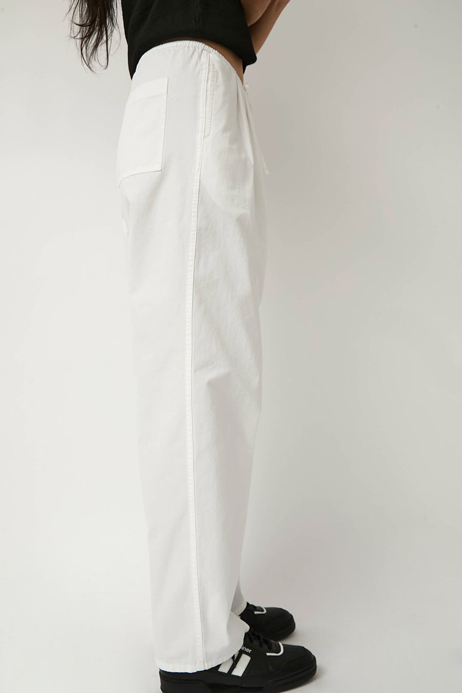 Nothing Written Lazy Cotton Drawstring Pants in White