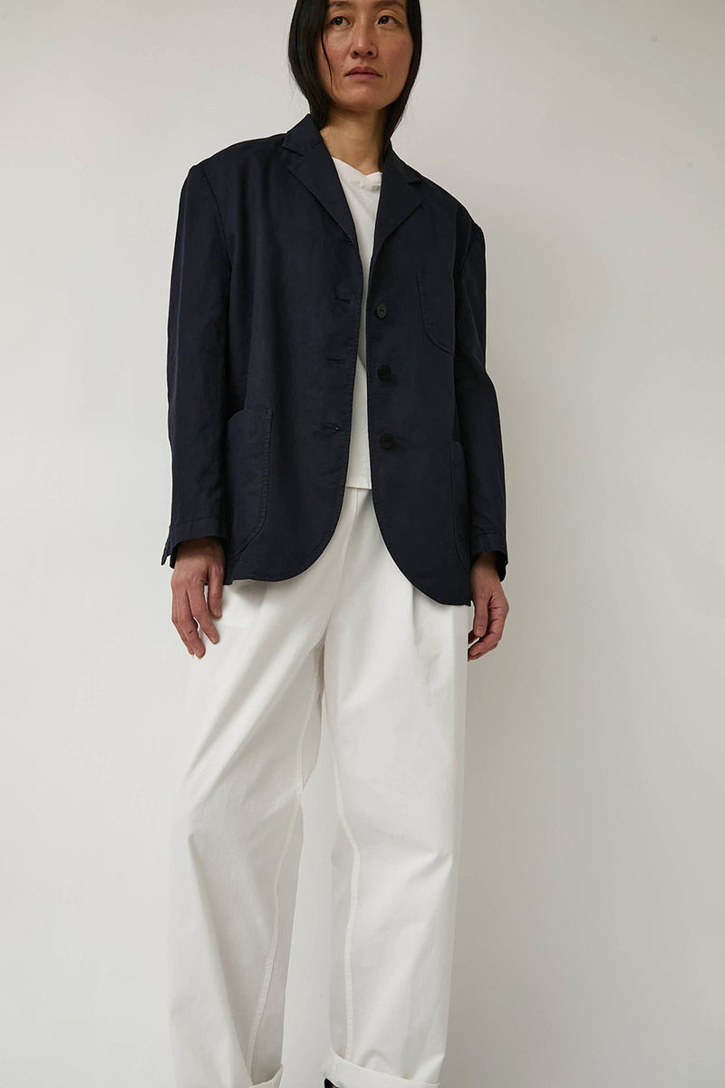 Nothing Written Mild Oversized Linen Jacket in Navy