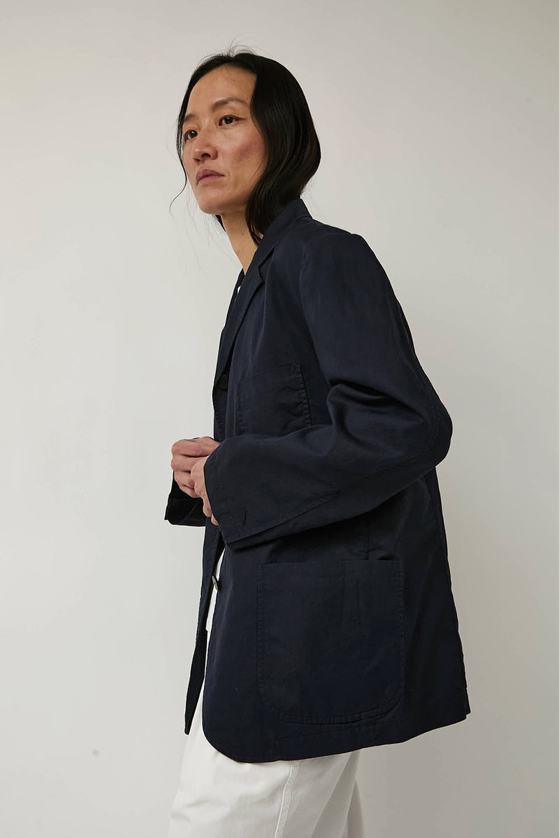 Nothing Written Mild Oversized Linen Jacket in Navy