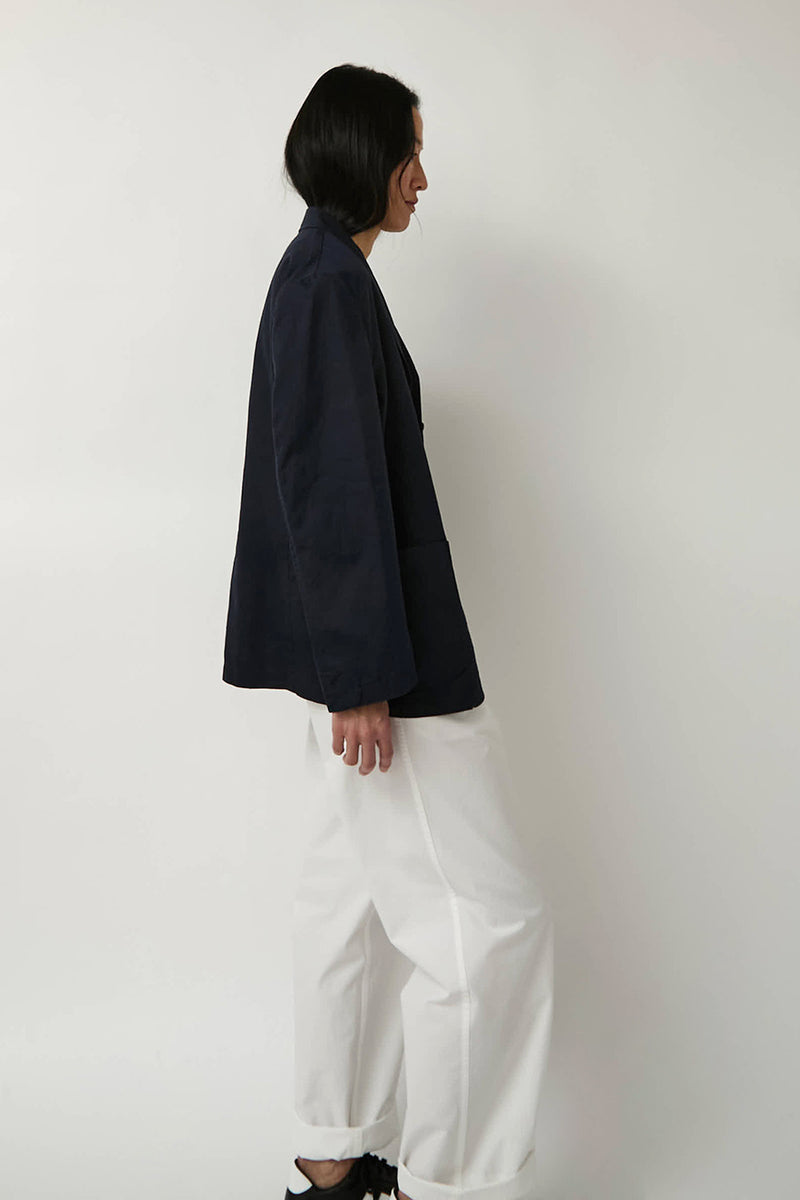 Nothing Written Mild Oversized Linen Jacket in Navy