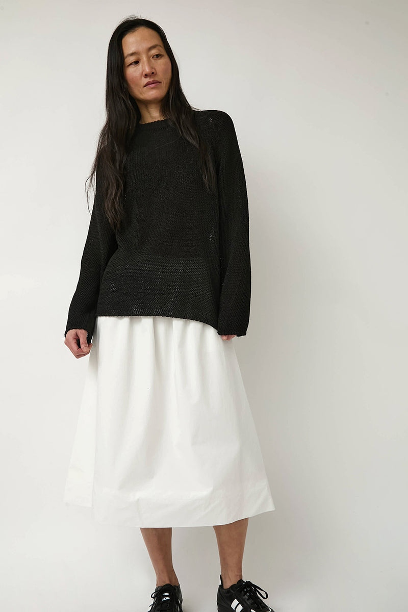 Nothing Written Paper Loose Fit Pullover in Black