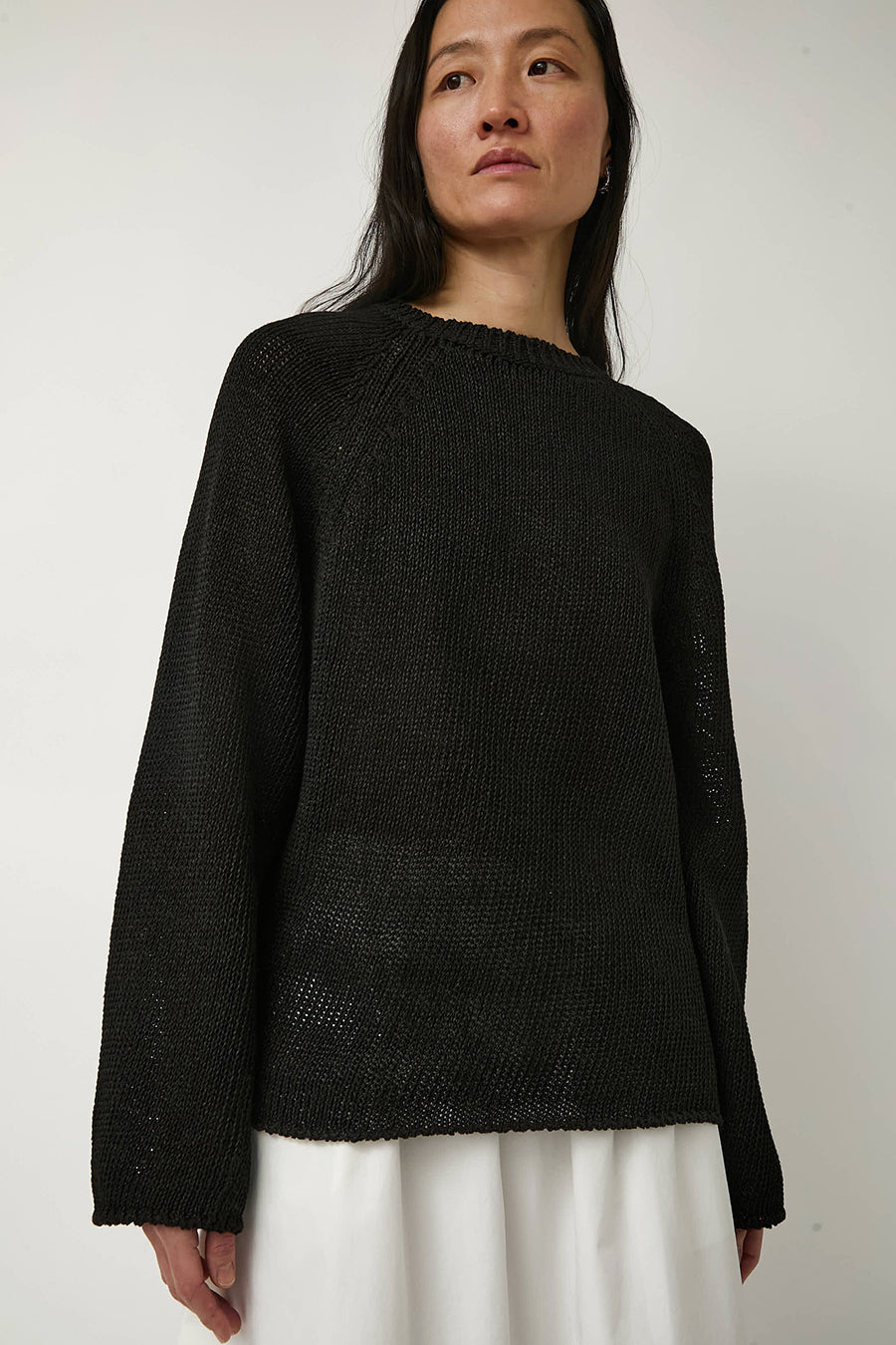 Nothing Written Paper Loose Fit Pullover in Black