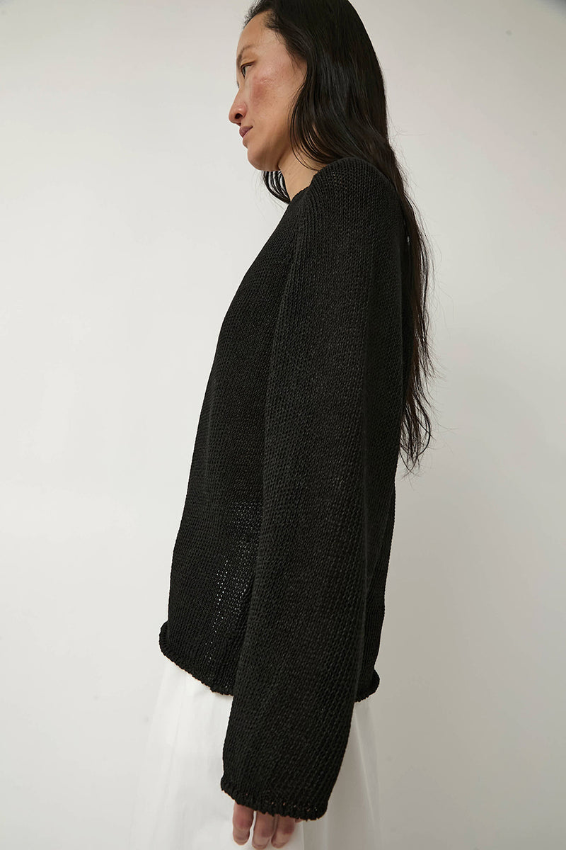 Nothing Written Paper Loose Fit Pullover in Black