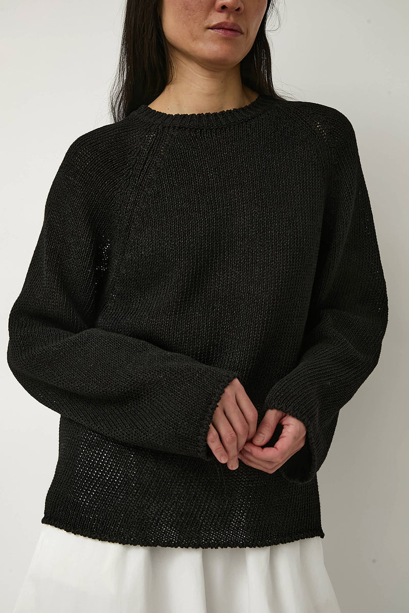 Nothing Written Paper Loose Fit Pullover in Black