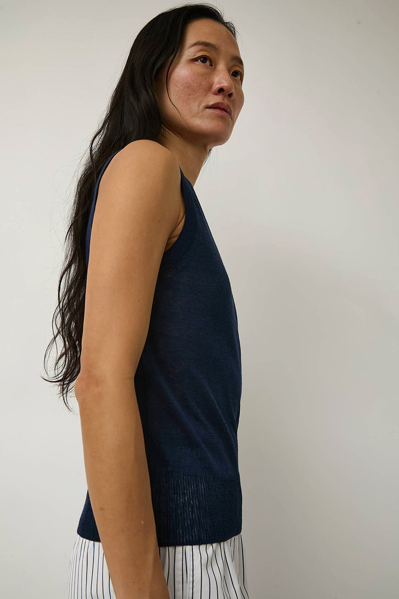 Nothing Written Rola Linen Sleeveless in Navy