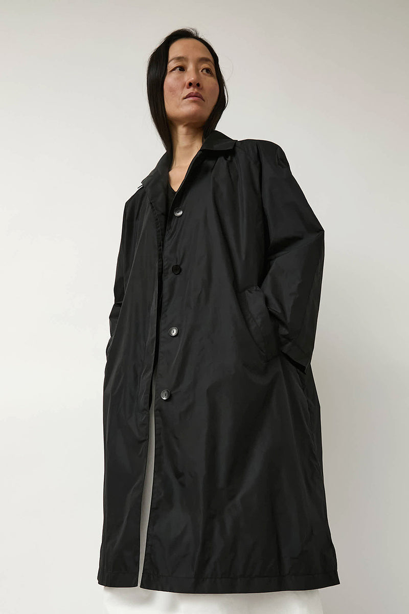 Nothing Written Urban Nylon Trench in Black
