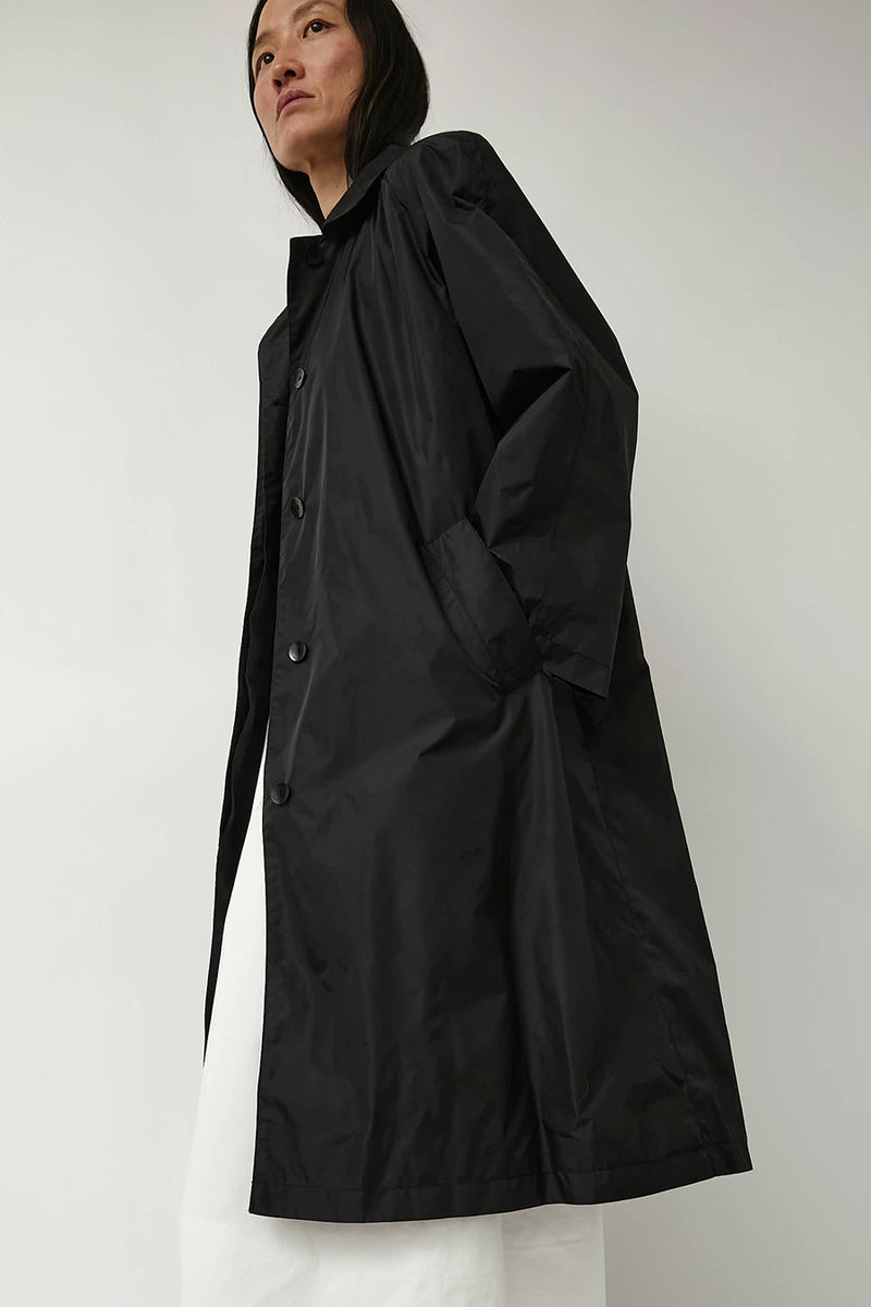 Nothing Written Urban Nylon Trench in Black