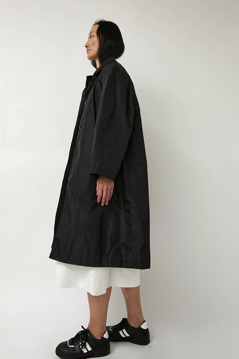 Nothing Written Urban Nylon Trench in Black