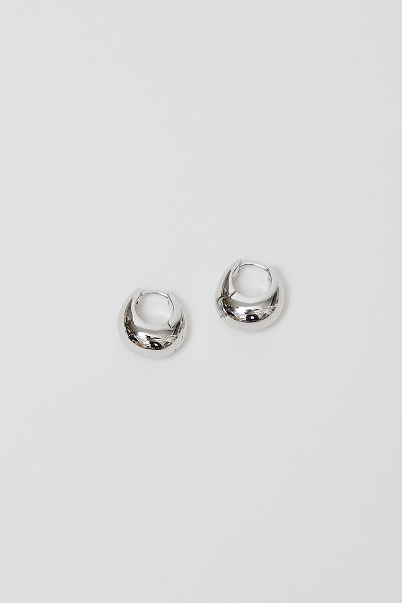 Numbering Medium Volume Waterdrop One Touch Earrings in Silver