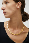 Numbering Rectangle Chain Link Necklace in Gold