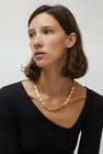 Numbering Rectangle Chain Link Necklace in Gold