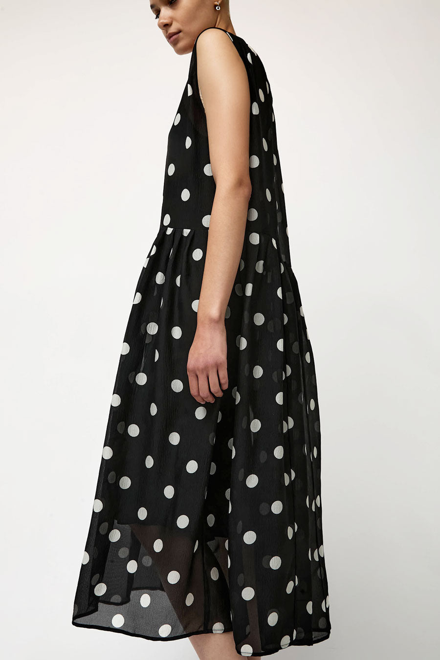No.6 Audrey Dress in Black with White Dot
