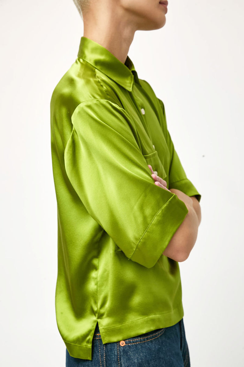 No.6 Stephen Cropped Polo in Apple