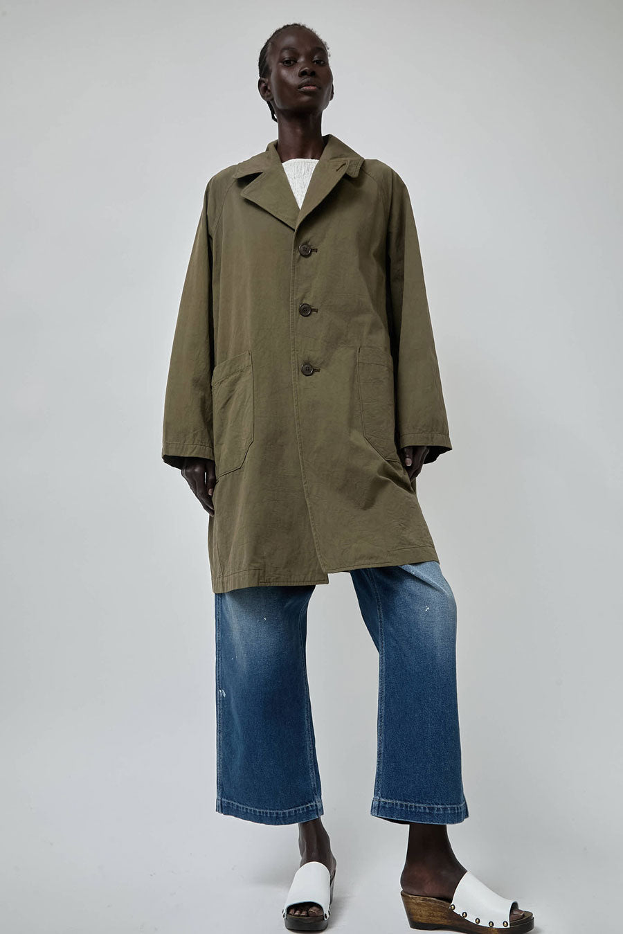 Ordinary Fits P Collar Coat in Khaki