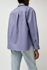 No.6 Aya Shirt in Light Blue Faux Leather