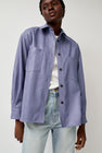 No.6 Aya Shirt in Light Blue Faux Leather