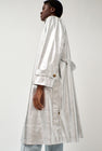 No.6 Emile Trench in Silver Faux Leather