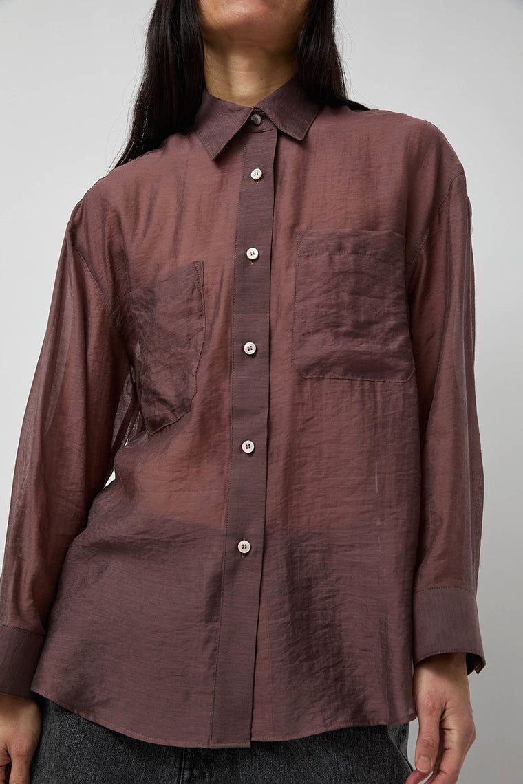 No.6 Lake Shirt in Plum Organza