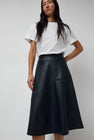 No.6 Lucy Patchwork Skirt in Navy Faux Leather