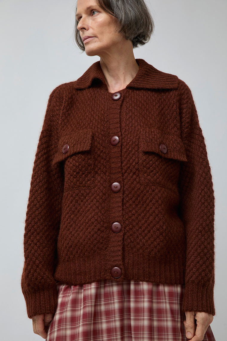 Pari Desai Peyton Cardigan Sweater in Gingerbread