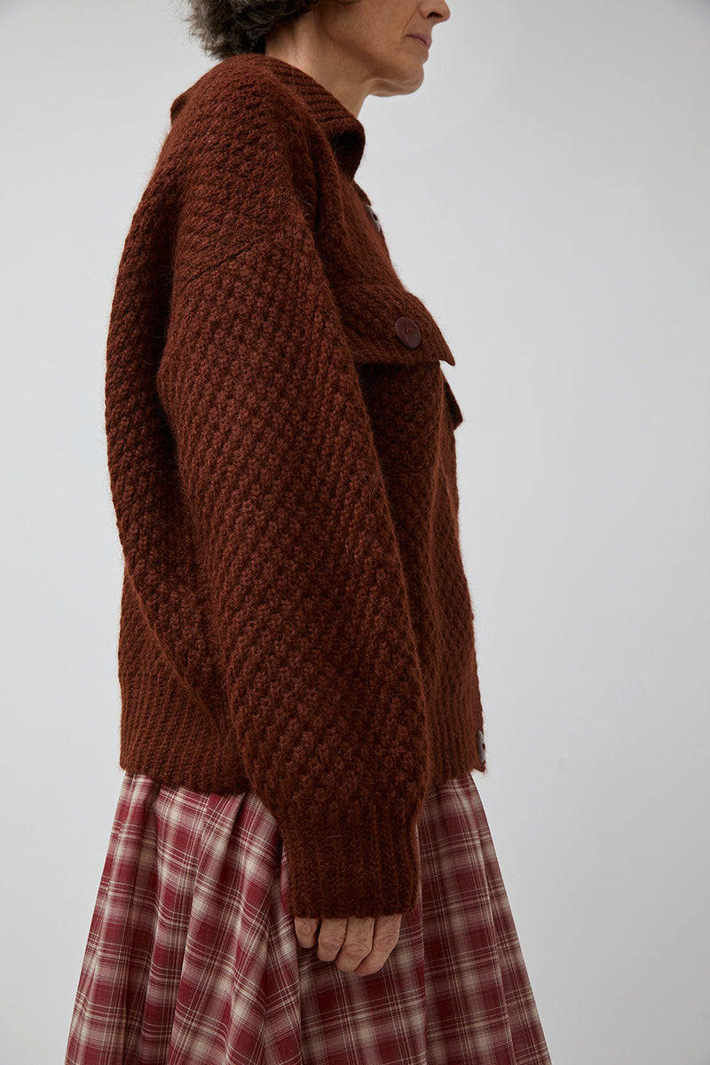 Pari Desai Peyton Cardigan Sweater in Gingerbread