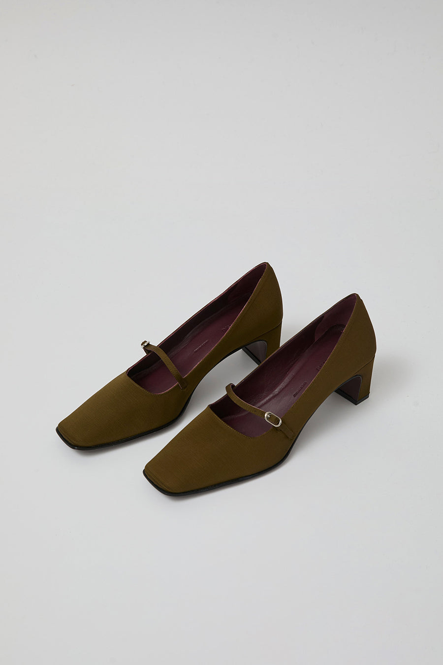 Pari Desai Raval Mary Jane in Olive Grosgrain Textile