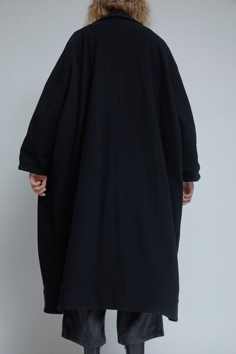 Quitan Wool Cashmere Trench Coat in Black