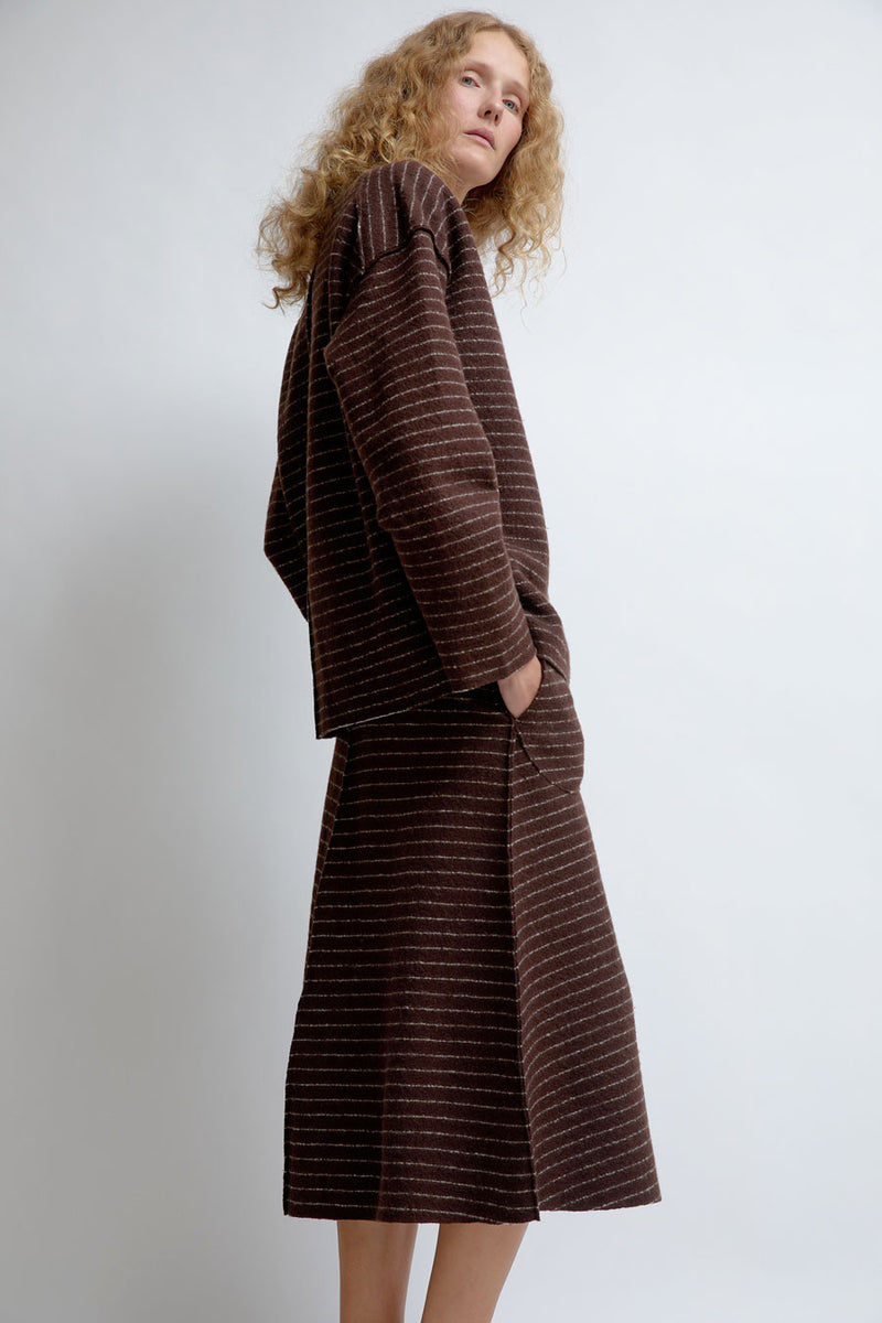 RUS Kumori Skirt in Chocolate Pinstripe