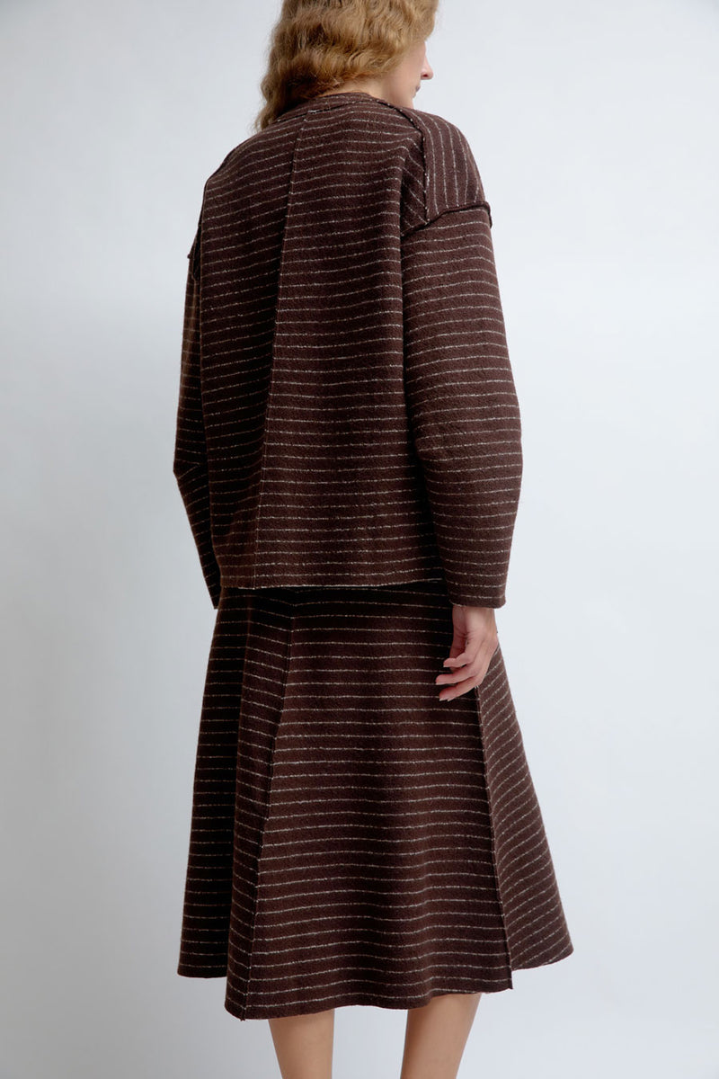 RUS Kumori Skirt in Chocolate Pinstripe