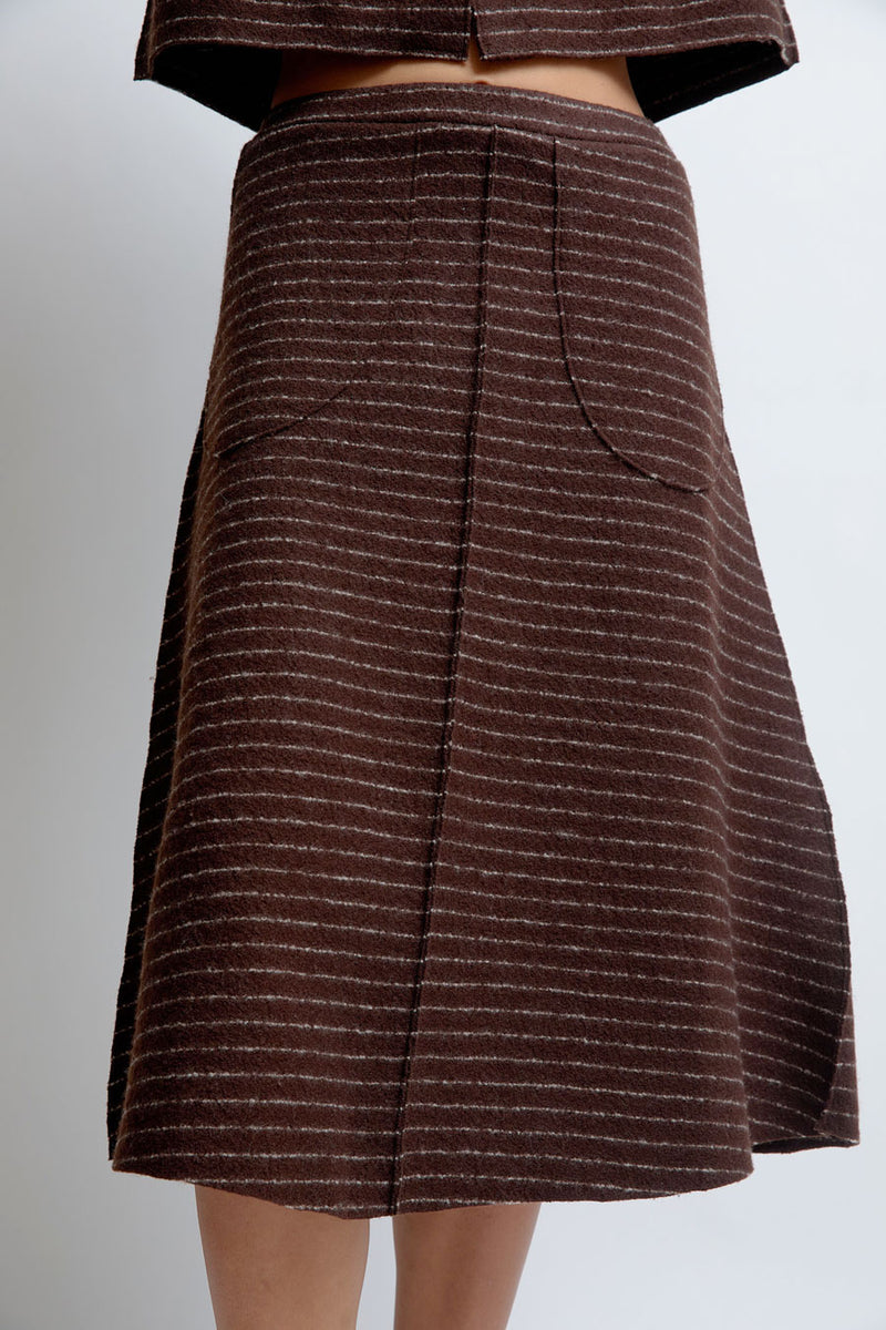 RUS Kumori Skirt in Chocolate Pinstripe