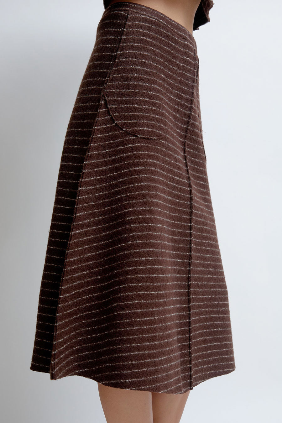 RUS Kumori Skirt in Chocolate Pinstripe