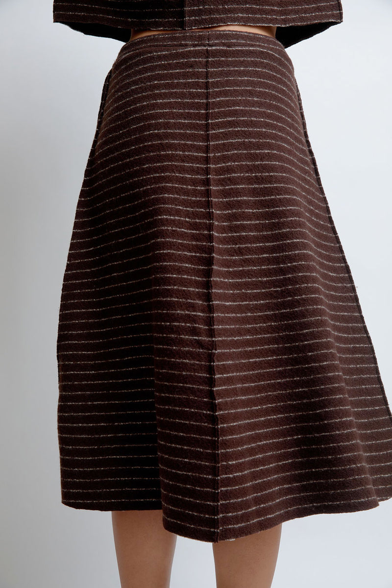 RUS Kumori Skirt in Chocolate Pinstripe