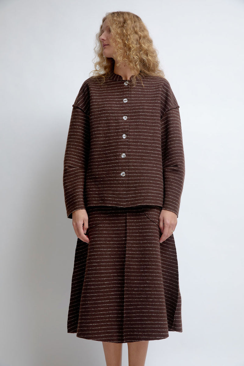 RUS Kumori Skirt in Chocolate Pinstripe
