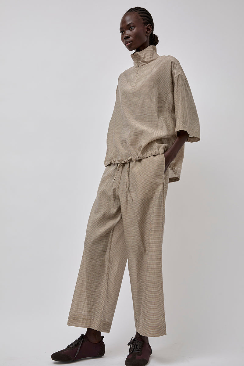 RUS Sonno Shirt in Gingham Toffee