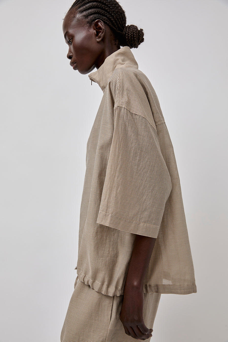 RUS Sonno Shirt in Gingham Toffee