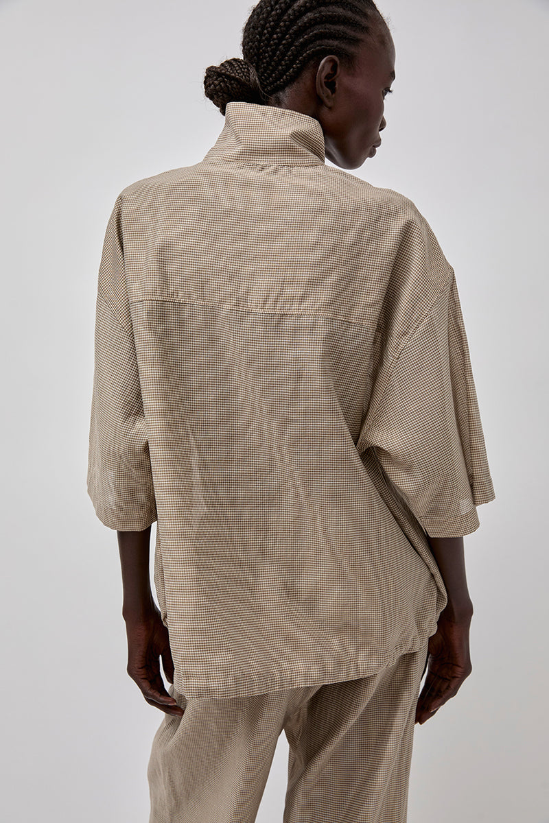 RUS Sonno Shirt in Gingham Toffee