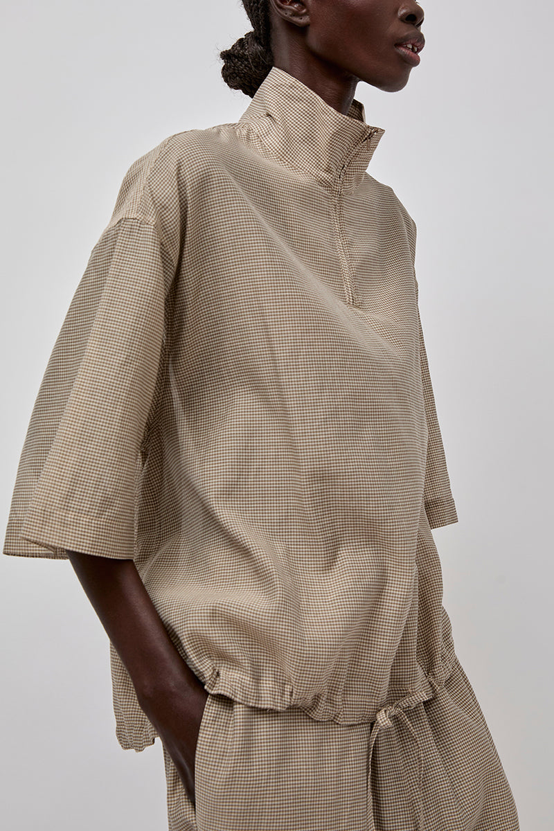 RUS Sonno Shirt in Gingham Toffee