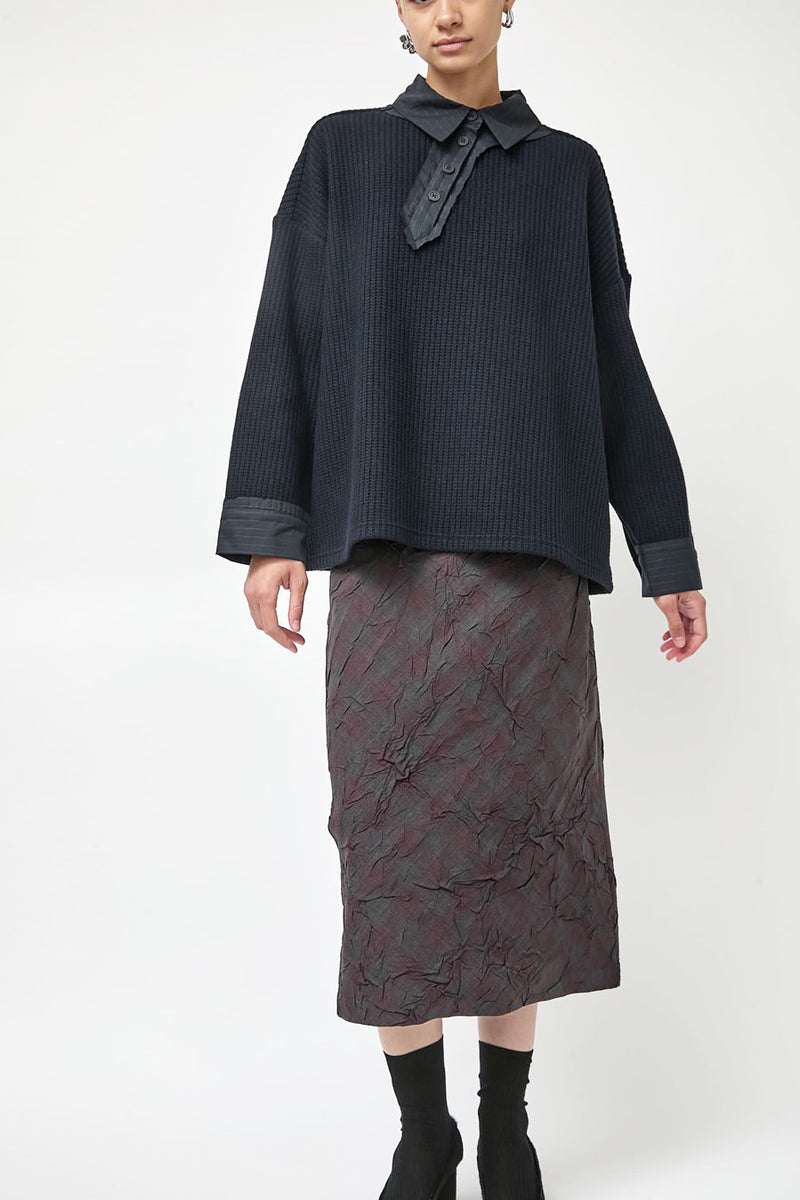 Rave Review Ida Skirt in Dark Checks