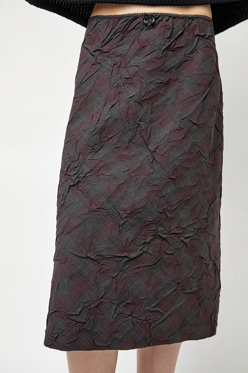 Rave Review Ida Skirt in Dark Checks