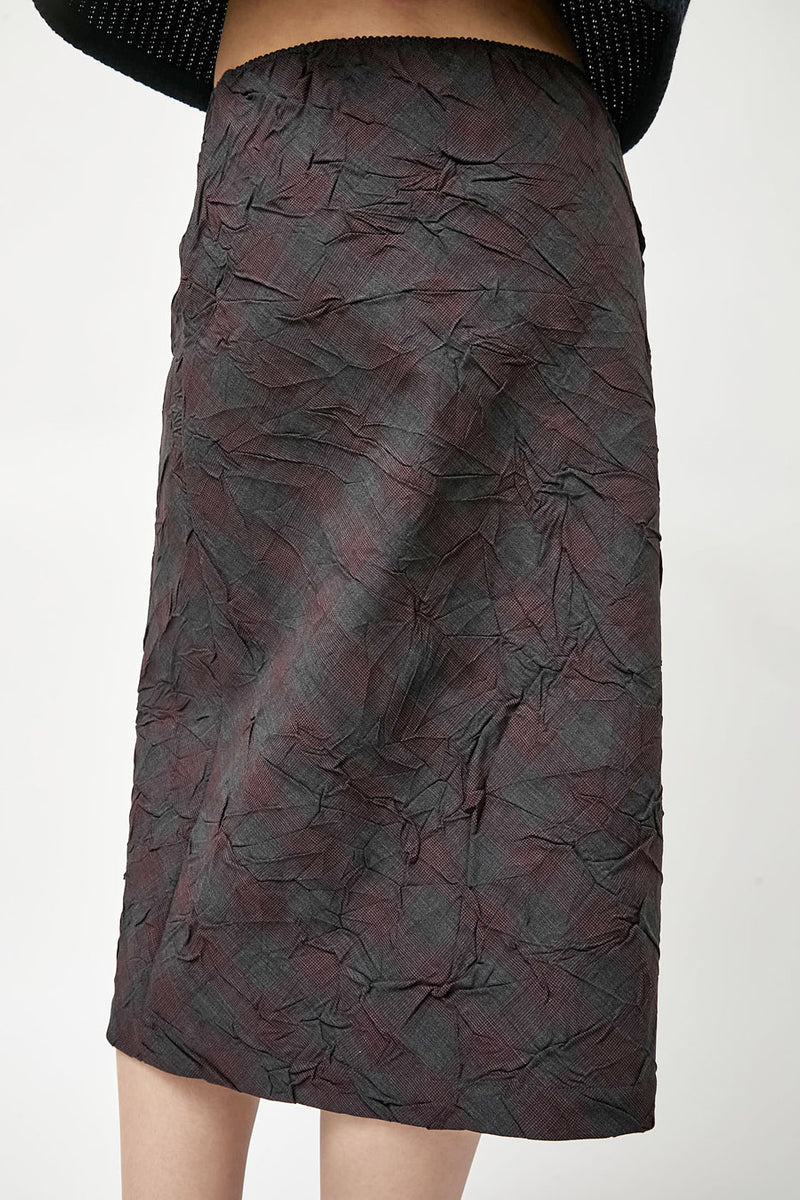 Rave Review Ida Skirt in Dark Checks