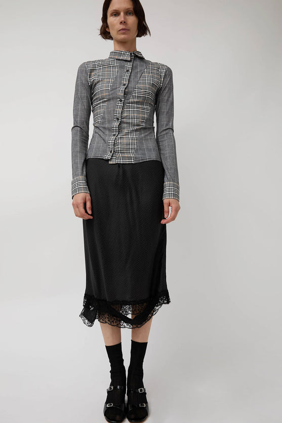 Rave Review Laila Deconstructed Skirt in Black Stripe