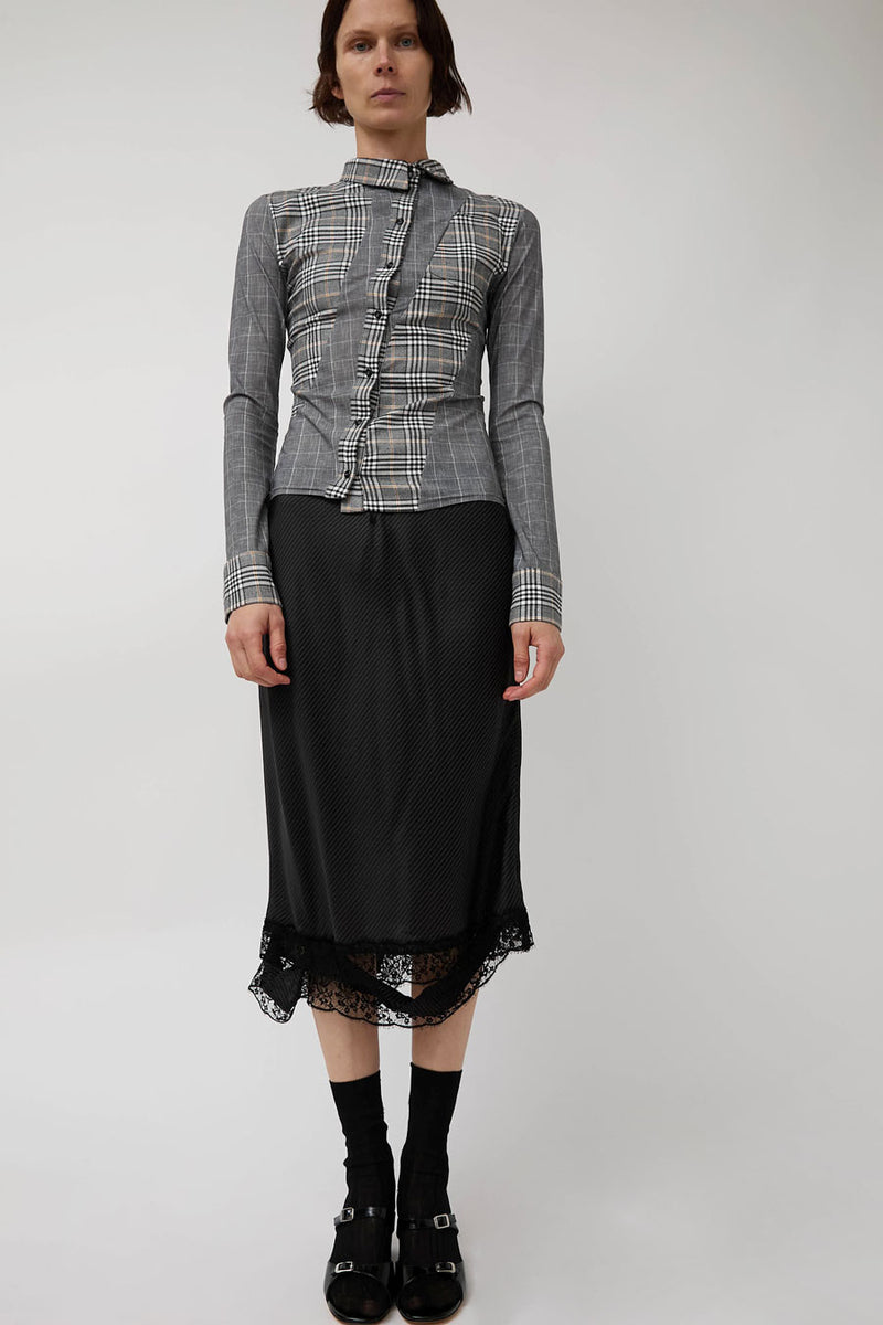Rave Review Laila Deconstructed Skirt in Black Stripe