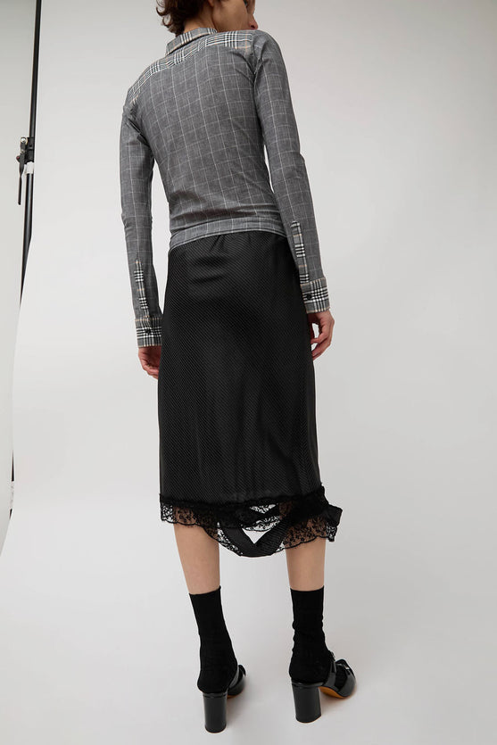 Rave Review Laila Deconstructed Skirt in Black Stripe