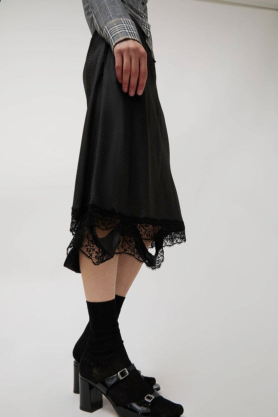 Rave Review Laila Deconstructed Skirt in Black Stripe