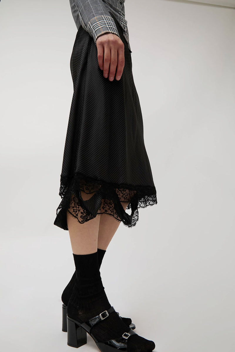 Rave Review Laila Deconstructed Skirt in Black Stripe