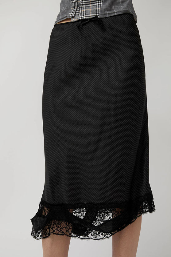 Rave Review Laila Deconstructed Skirt in Black Stripe