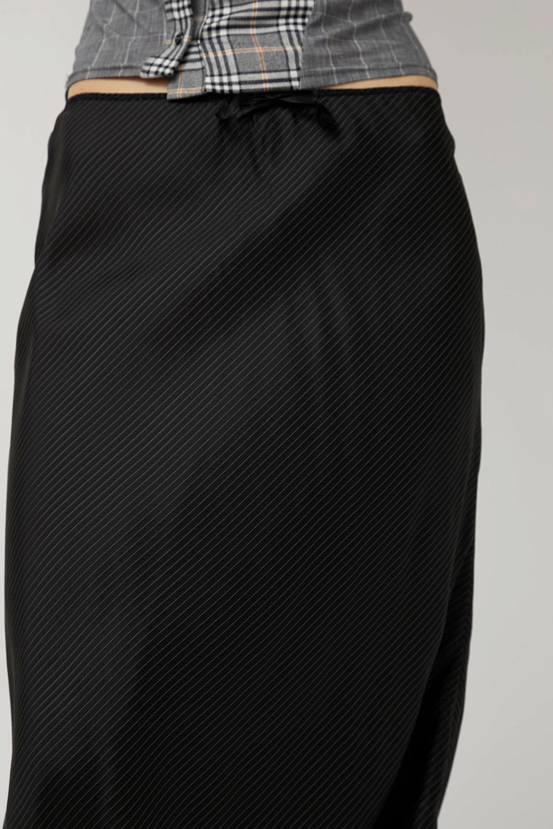 Rave Review Laila Deconstructed Skirt in Black Stripe