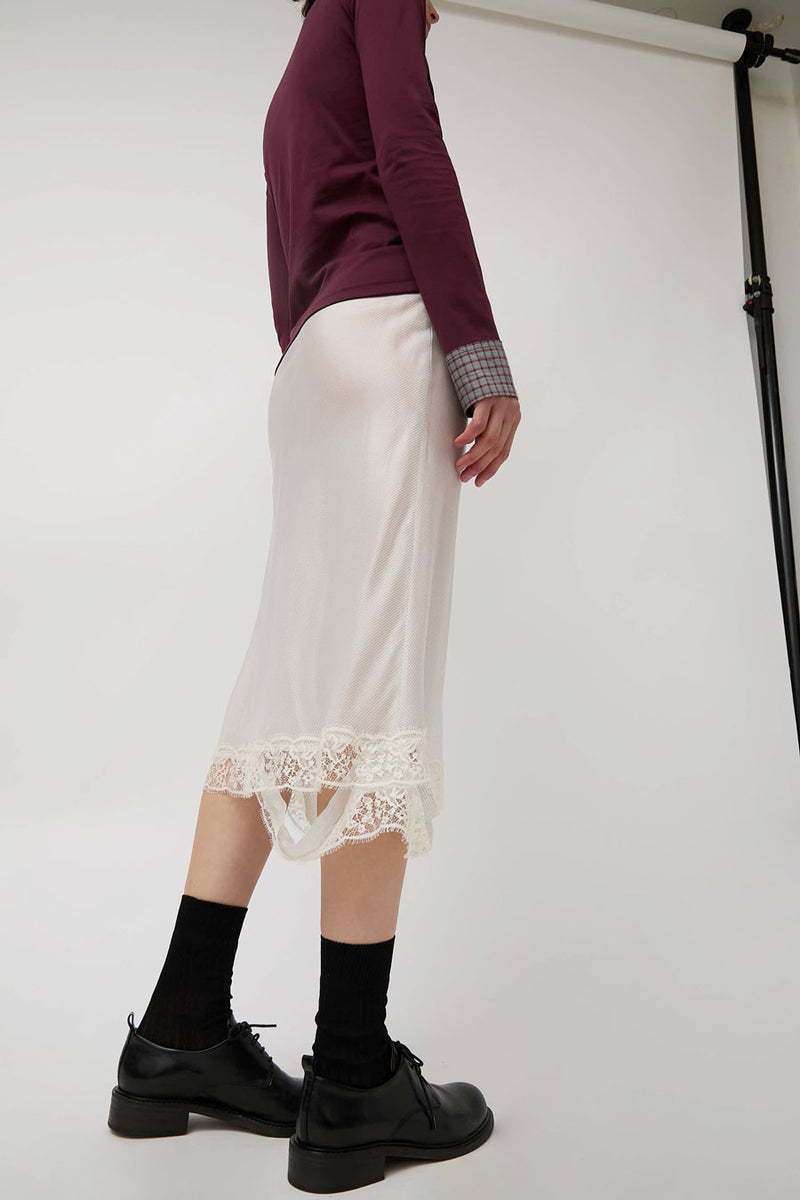 Rave Review Laila Deconstructed Skirt in White Stripe
