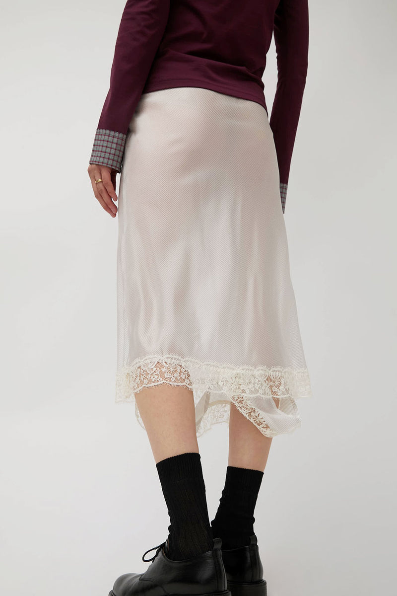 Rave Review Laila Deconstructed Skirt in White Stripe