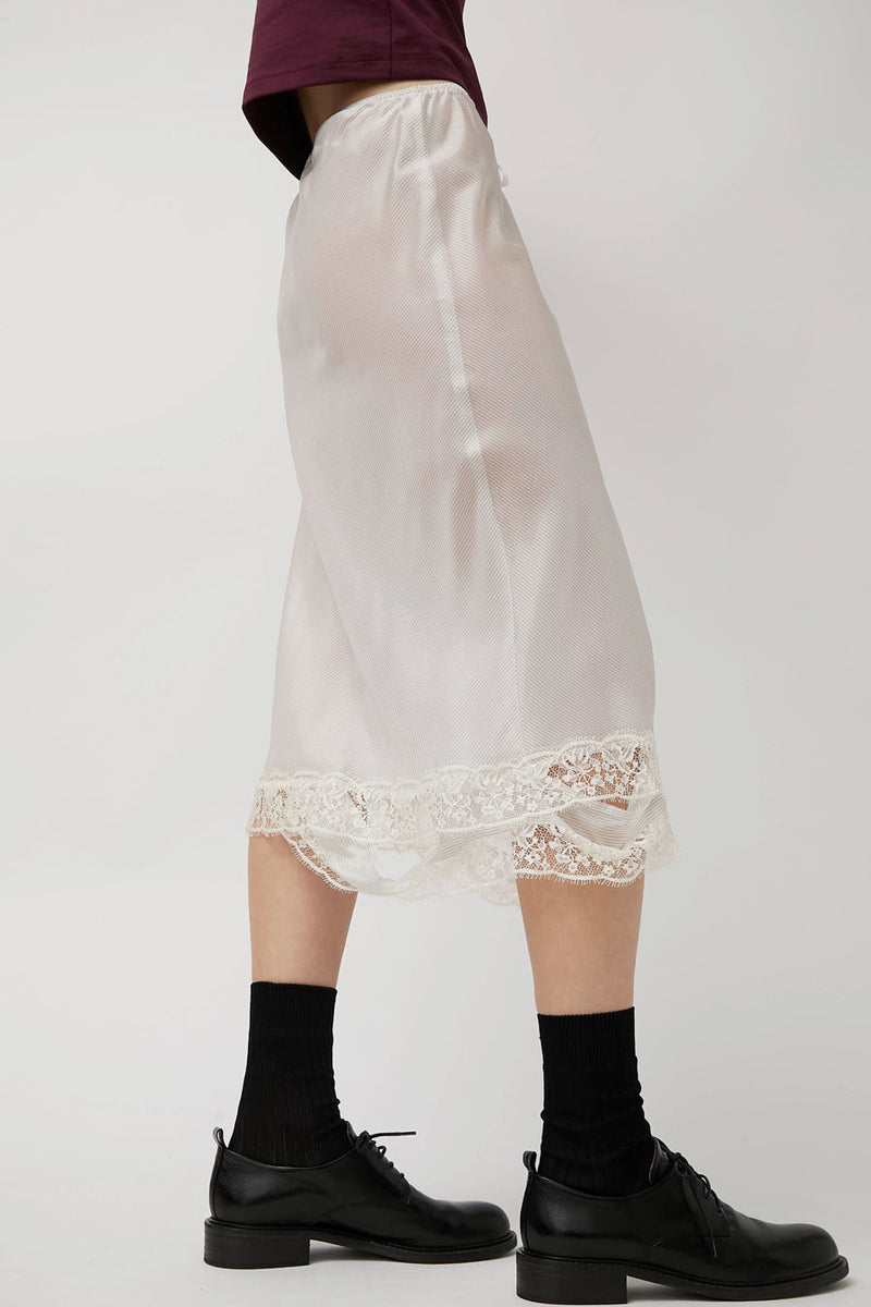 Rave Review Laila Deconstructed Skirt in White Stripe
